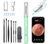 VITCOCO Otoscope Oreille 1920P Camera Oreille Nettoyage avec 6 Lumière et 7 Pièces Kit Nettoyage Oreille pour Smartphones iOS et Android, Accessoire Pratique pour une Hygiène Auriculaire(Vert)