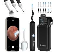 VITCOCO Otoscope Oreille, Nettoyage Oreille 1080P WiFi, avec Caméra HD 3,2 mm, Kit Nettoyeur Oreilles Adulte avec Pince, Camera Oreille Nettoyage IP67 Étanche,Nettoyant Oreille pour Adultes,Enfants