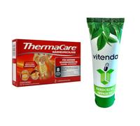 vitenda Ensemble : coussinets chauffants pour les zones douloureuses avec ThermaCare - Chaleur profonde pour les épaules et le haut du dos, 1 x 2 pièces - avec crème pour les mains vitenda