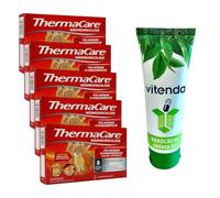 vitenda Ensemble : coussinets chauffants pour les zones douloureuses plus grandes avec ThermaCare - Chaleur profonde pour les épaules et le haut du dos, 5 x 2 pièces - avec crème pour les mains