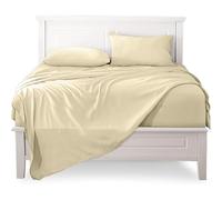 Viterbo Biancheria - Parure de lit percale pour lit double en coton de haute qualité, 1 drap housse 180 x 200 + 25, 1 drap plat 240 x 290, 2 taies d'oreiller 50 x 80 (Beige)