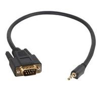Vitesse C2G Câble adaptateur DB9 mâle vers mâle 3,5 mm - Câble série - mini-phone stereo 3.5 mm (M) pour DB-9 (M) - 50 cm - moulé, vis moletées - noir Noir