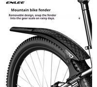 Vitesse du garde-boue de vélo de montagne ENLEE Garde-boue de vélo vers le bas, accessoires d'équitation larges étendus pour vélo de montagne EN920 black