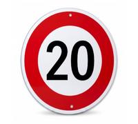 Vitesse maximale 20 km/h Panneau de signalisation réfléchissant en aluminium 30 cm