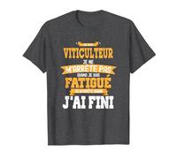 Viticulteur Je ne m'arrête Pas Cadeau Vin, Vignoble Humour T-Shirt, Homme, Chiné Foncé, L
