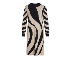 Vitif Noos Robe midi à col Rond en Tricot, Mélange Naturel., S