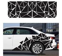vitihipsy 1pcs Universel Brillant Noir autoportant Triangle Graphique Autocollant Autocollant pour carrosserie latérale de Voiture