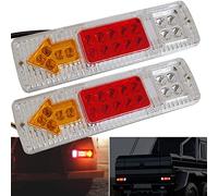 vitihipsy 2pcs 12V feu arrière de remorque de Camion 19 LED feu Stop étanche Clignotants inversés Feux arrière Feux de Licence pour Camping-Car remorque camionnette motoneige (02)