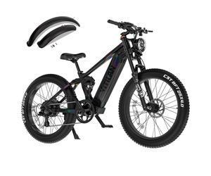 VITILAN T7 Pro Vélo de montagne électrique tout suspendu 26 pouces Fat Tire Ebike, batterie amovible 52V 20AH Suspension complète-Caméléon