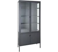 HENDRA - Vitirne 4 Portes Verre et Acier Noir - Altobuy Noir G