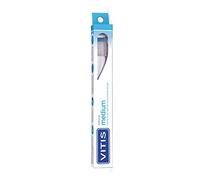 VITIS - Brosse à Dents Medium - Manuelle - Manche Recyclable - Usage Quotidien - 1 Unité-couleurs aléatoire