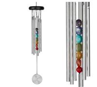 VITIS IN SITU-Carillon coloris argent 7 chakras multicolores - 44 cm