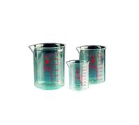 Vitlab 61003 Bécher Griffin, PMP, échelle rouge imprimée, 250 ml (lot de 6)