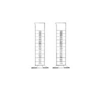 Vitlab Cylindre doseur en polypropylène, échelle surélevée forme haute, pied hexagonal, transparent, capacité de 50 ml, diamètre 27 mm, hauteur 200 mm