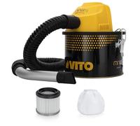 Aspirateur de cendres 800W 4L Cendres jusqu'à 40°C + 2 Filtres HEPA + sac filtre VITO Noir et jaune