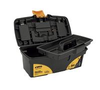 VITO - Boite à outils noire 16" 41 x 20.9 x 19.5 cm - Caisse à outils vide 2 organiseurs et porte outils Amovible