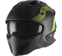 Vito Bruzano Stripe, casque modulaire M Mat Noir/Jaune Néon Mat Noir/Jaune Néon