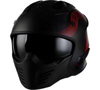 Vito Bruzano Stripe, casque modulaire S Mat Noir/Rouge Mat Noir/Rouge