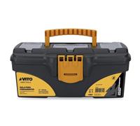 VITO - Caisse à Outils 13" - 32x16,5x13,6cm - Boîte à Outils Vide en Plastique Haute Résistance avec Plateau Amovible 3 Organiseurs de Couvercle et Poignée Ergonomique