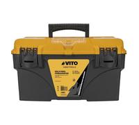 VITO Caisse à Outils 18" Pro/Bricolage - 43.2 cm Robuste, Plastique Haute Résistance, Grand Volume, Plateau Amovible & 3 Organisateurs Couvercle pour Rangement et Transport Faciles