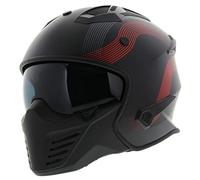 Vito Casque Jet Bruzano noir mat rouge