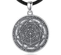 Vito Collier archanges en argent sterling 925 pour homme et femme, Michael/7 archanges sceau/Christopher/Jude/Benoît Médaillon Protection spirituelle Amulette Talisman Bijoux Cadeau, 61 cm/55,9 cm