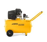 VITO - Compresseur à air 100L 10Bar 3CV 2.2KW Double cylindre 145 Psi, sur roues Ateliers et Chantiers