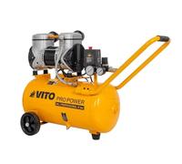 VITO - Compresseur à Air Portatif 24L Silencieux sans Huile - Moteur 2CV 1,5kW - 8 Bar 236L/min - Gonfleur Électrique pour Pneus et Outils Pneumatiques