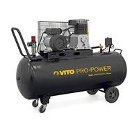 VITO - Compresseur d'Air 200L Professionnel 3000W 4CV 230V - 10 Bar - Débit 400L/min - Entraînement par Courroie - Moteur Lubrifié Idéal Atelier et Industrie - Mobile sur Roues