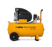Compresseur d'air 50L Silencieux 10 bar VITO 145 PSI 2.5 CV Débit 206 L/min