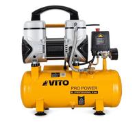 VITO - Compresseur d'Air Portatif Silencieux 8L sans Huile - Moteur 1.5CV 115 PSI - Débit 159L/min - 8 Bar Gonfleur Électrique avec Roues et Poignée pour Pneus Vélo et Auto
