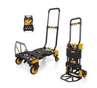 Chariot de manutention Diable Pliable Modulable 2 Positions Charge 137 kg Max Roues pivotantes