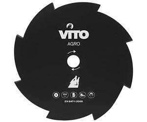 VITO - Lame de Coupe pour Débroussailleuse 8 Dents Diam 255mm Tungstène Alesage 25.4