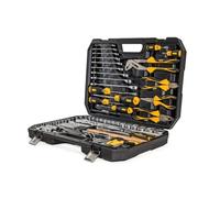 VITO - Malette à outils 112 pièces Lampe torche, Tournevis, Douilles, clés, pinces et embouts Coffret à outils BMC