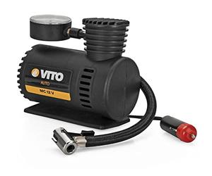 VITO - Mini Compresseur Portable 12V Pompe à Air Électrique 150 PSI / 10,3 Bar 15L/min Câble 2,8m - Idéal pour Pneus Voiture, Vélo, Moto, Ballons et Matelas - Léger 0,4kg