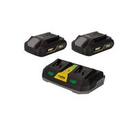 Pack 2 Batteries Lithium 20V 2Ah + Chargeur double Gamme sans fil VITO Noir