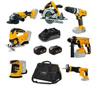 VITO - PACK 7 Outils sans fil 20V 2 Batteries lithium 4Ah + Chargeur rapide 20V + Sacoche à outils