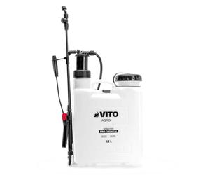 VITO - Pulvérisateur de Jardin 12L Produits Corrosifs, Alcalins Régulateur de Pression - 4 Buses