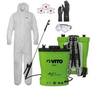 VITO - Pulvérisateur Électrique à Batterie Lithium 16L + Kit Protection Jardin XL - Haute Pression & Équipement EPI