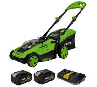VITO - Tondeuse à gazon 40V -2 Batteries lithium 4.0Ah Chargeur Double Moteur Brushless 600m2