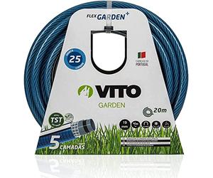 VITO - Tuyau arrosage Jardin Flexible Ø 19mm/ 20mètres 5 Couches 20 Bars Anti torsions Résiste aux UV intempéries Jardins