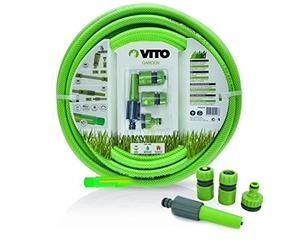 VITO - Tuyau d'arrosage 19mm 25m KIT PVC renforcé avec lance multi jet+ 2 raccords auto+ nez de robinet