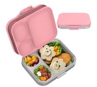 VITONIS Boîte à goûter en acier inoxydable pour enfants,Metal Bento Lunch Box Kinder anti-fuite Boîte à goûter pour enfants avec 3 compartiments et anneau d'étanchéité, Robuste et portable