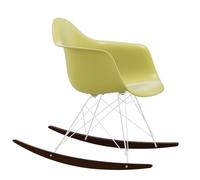 Vitra Chaise à bascule RAR Eames Plastic - citron RE - blanc - Patins Érable foncé