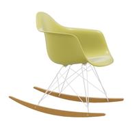 Vitra Chaise à bascule RAR Eames Plastic - citron RE - noir - Patins Érable jaune
