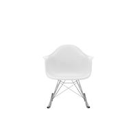 Vitra Chaise à bascule RAR Eames Plastic - coton blanc RE - blanc - Patins Érable jaune
