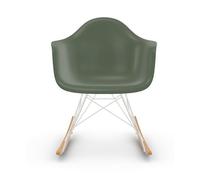 Vitra Chaise à bascule RAR Eames Plastic - forest RE - blanc - Patins Érable jaune