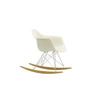 Vitra Chaise à bascule RAR Eames Plastic - galet RE - chromé - Patins Érable jaune