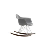Vitra Chaise à bascule RAR Eames Plastic - gris granit RE - chromé - Patins Érable foncé