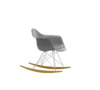 Vitra Chaise à bascule RAR Eames Plastic - gris granit RE - chromé - Patins Érable jaune